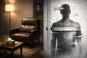 Terapi odasında normalliği ölçmeyi temsil eden görsel