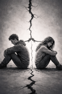 Toksik ilişki içerisinde bir çift görseli.